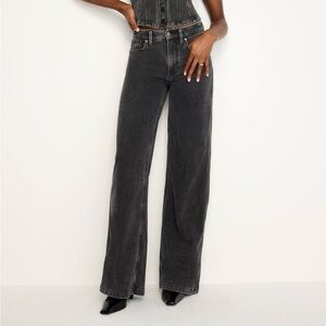 GOOD AMERICAN Jeanius Good Skate Jeans Women's Size 00/24 Black322 New!